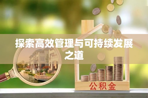 宜城探索高效管理与可持续发展之道